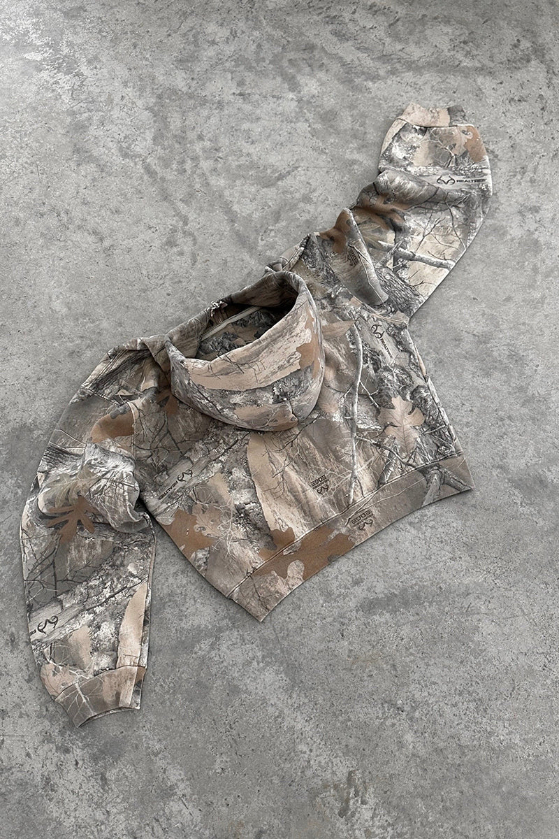 Camouflage Hooded Zip-Up Jacket