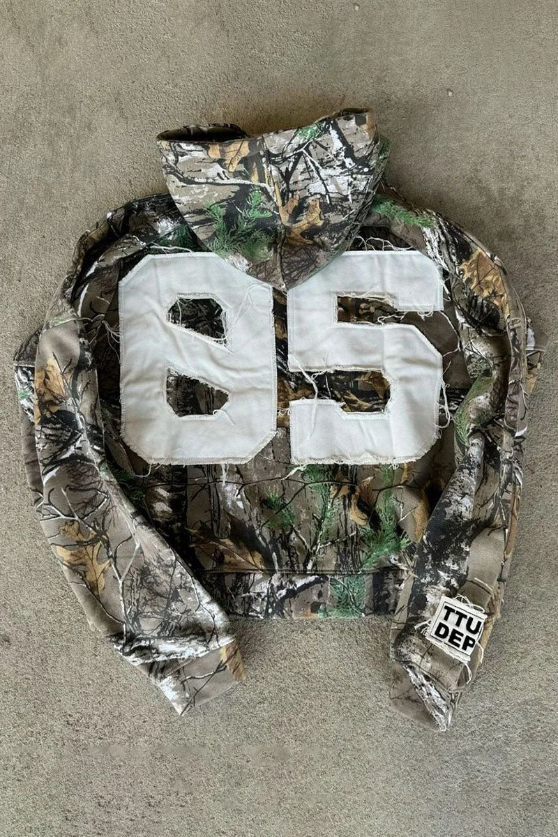 Camouflage Zip-Up Hoodie Jacket