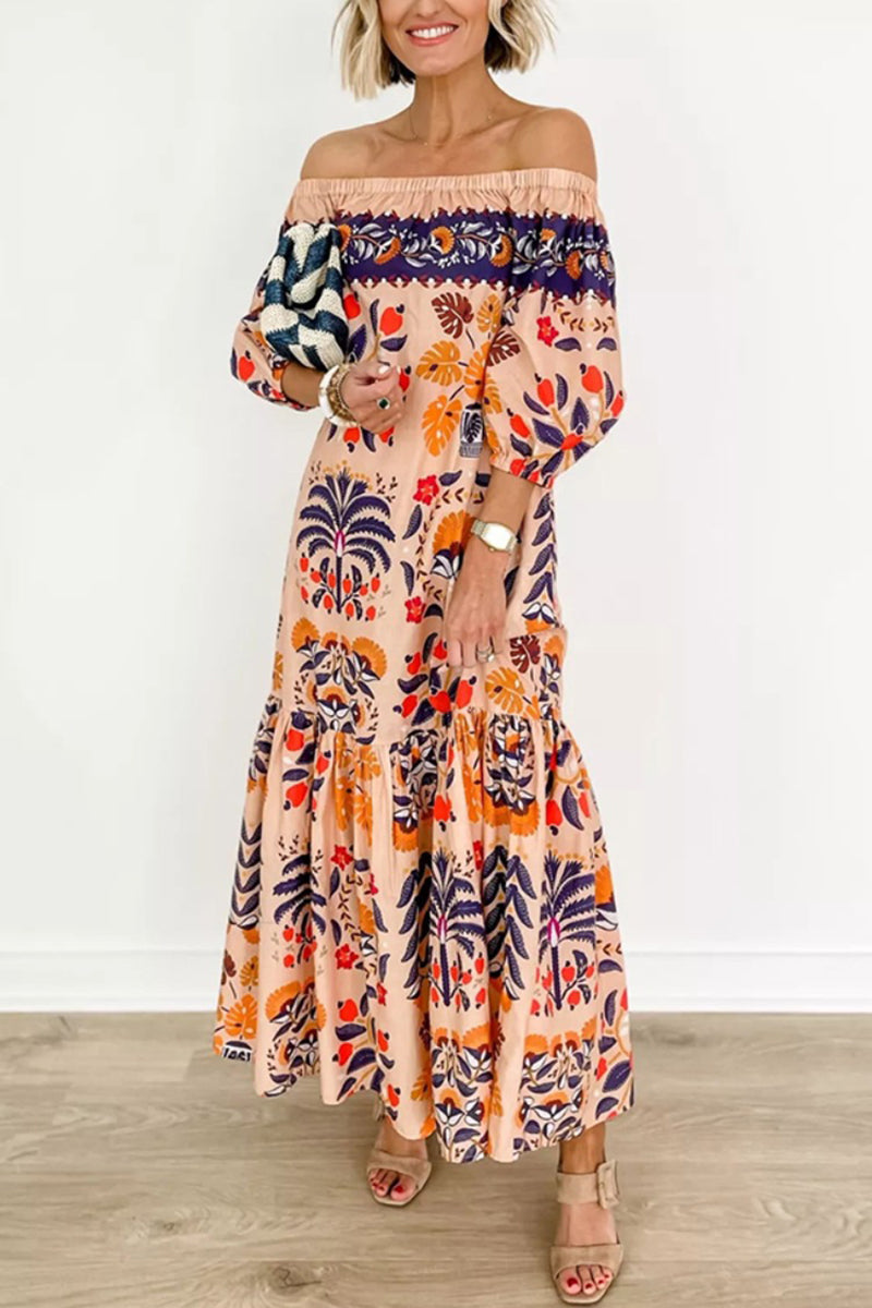 Off-Shoulder Floral Maxi Dress