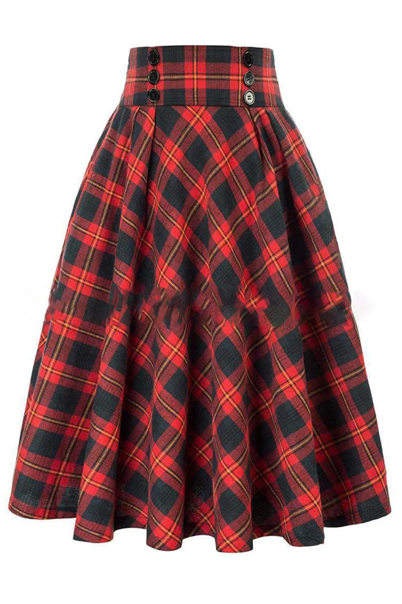 A-Line Pleated Midi Skirt