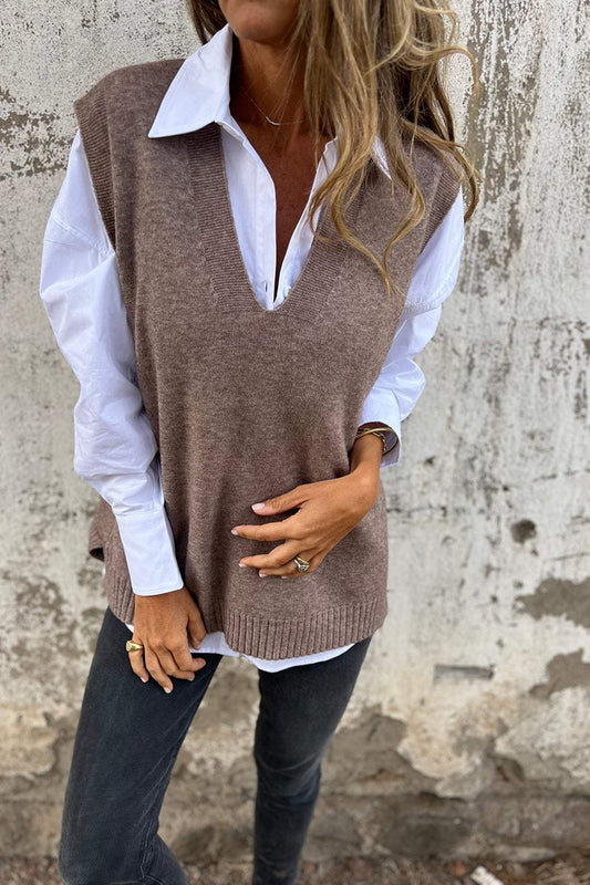 V-Neck Knit Vest