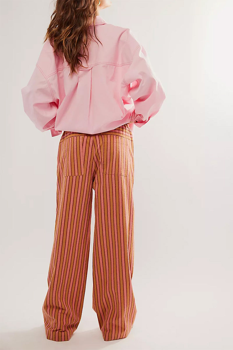 Vibrant Striped Wide-Leg Pants