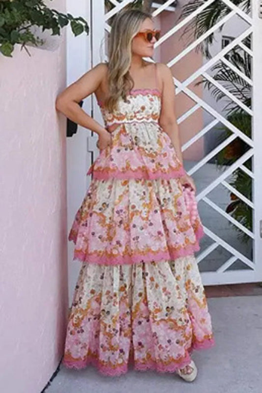 Tiered Floral Maxi Dress