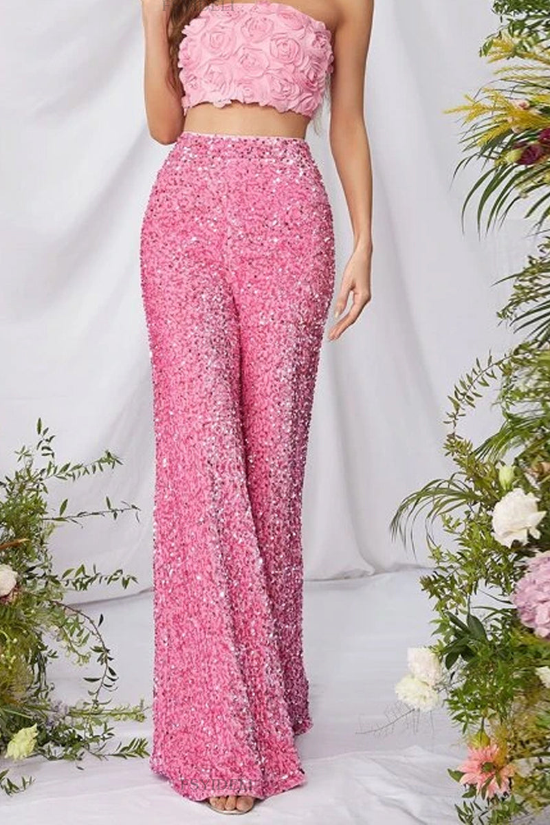 Sequin Wide Leg Pants