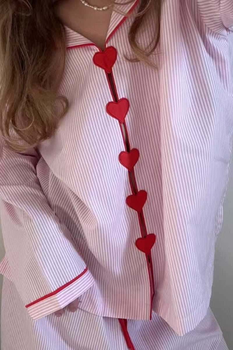 Striped Button-Up Pajama Set