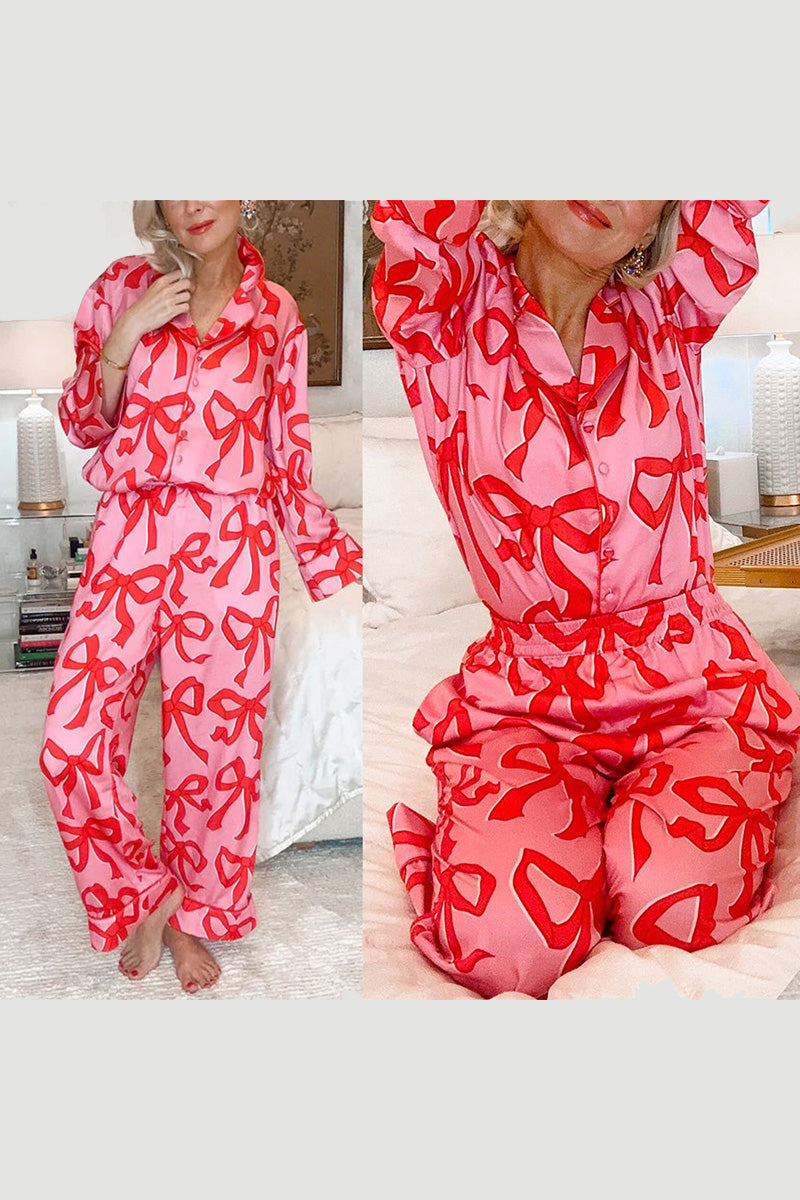 Bow Print Pajama Set