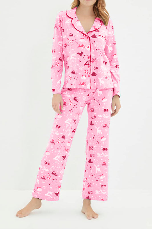 Winter-Themed Button-Up Pajama Set