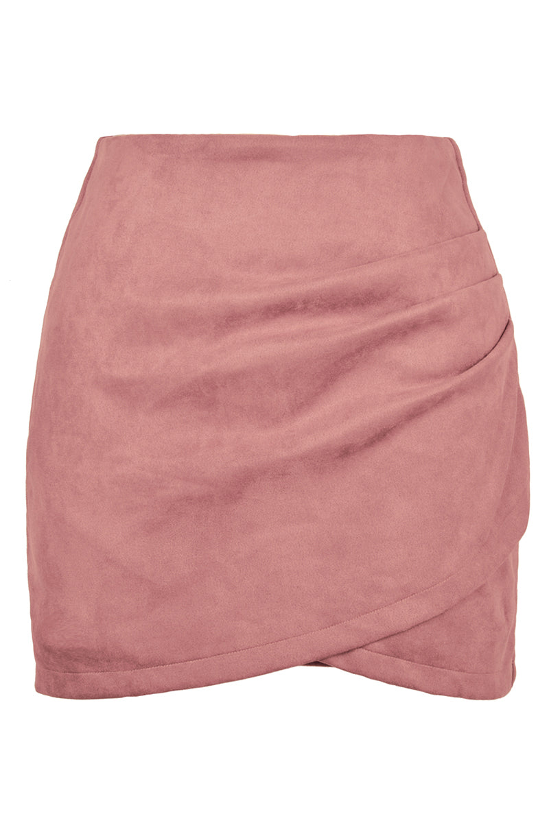 Asymmetric Wrap Mini Skirt