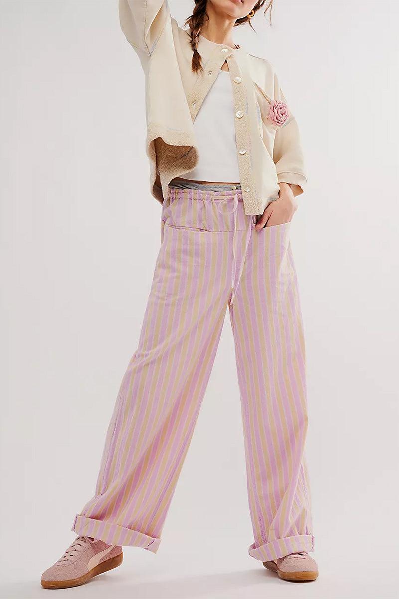 Vibrant Striped Wide-Leg Pants