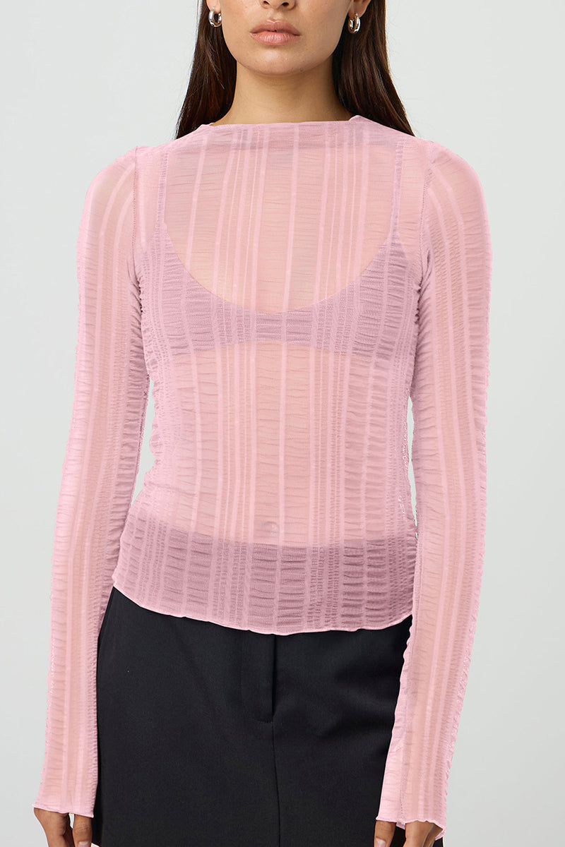 Sheer Long-Sleeve Top