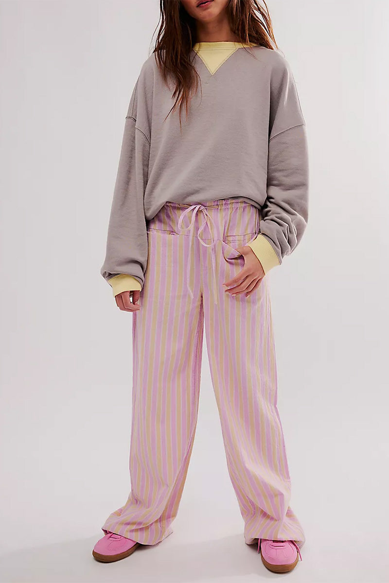 Vibrant Striped Wide-Leg Pants