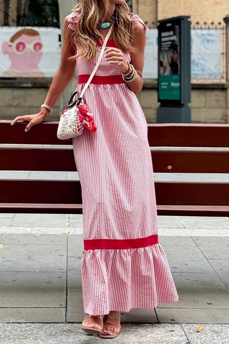 Striped Sleeveless Maxi Dress