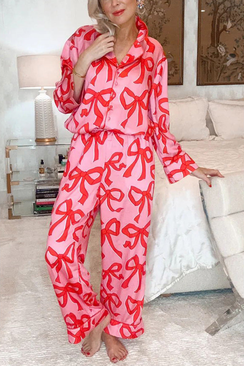 Bow Print Pajama Set