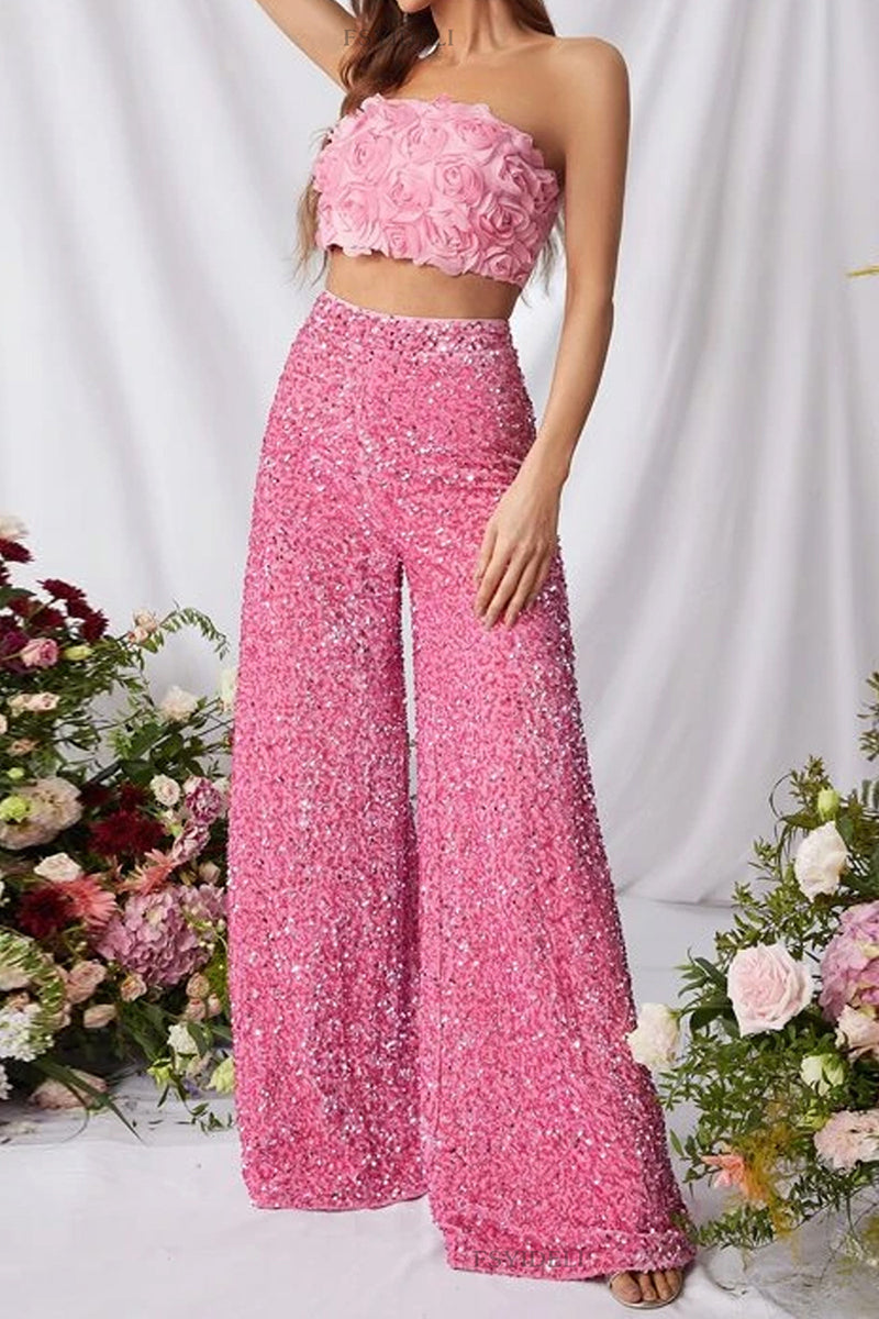 Sequin Wide Leg Pants