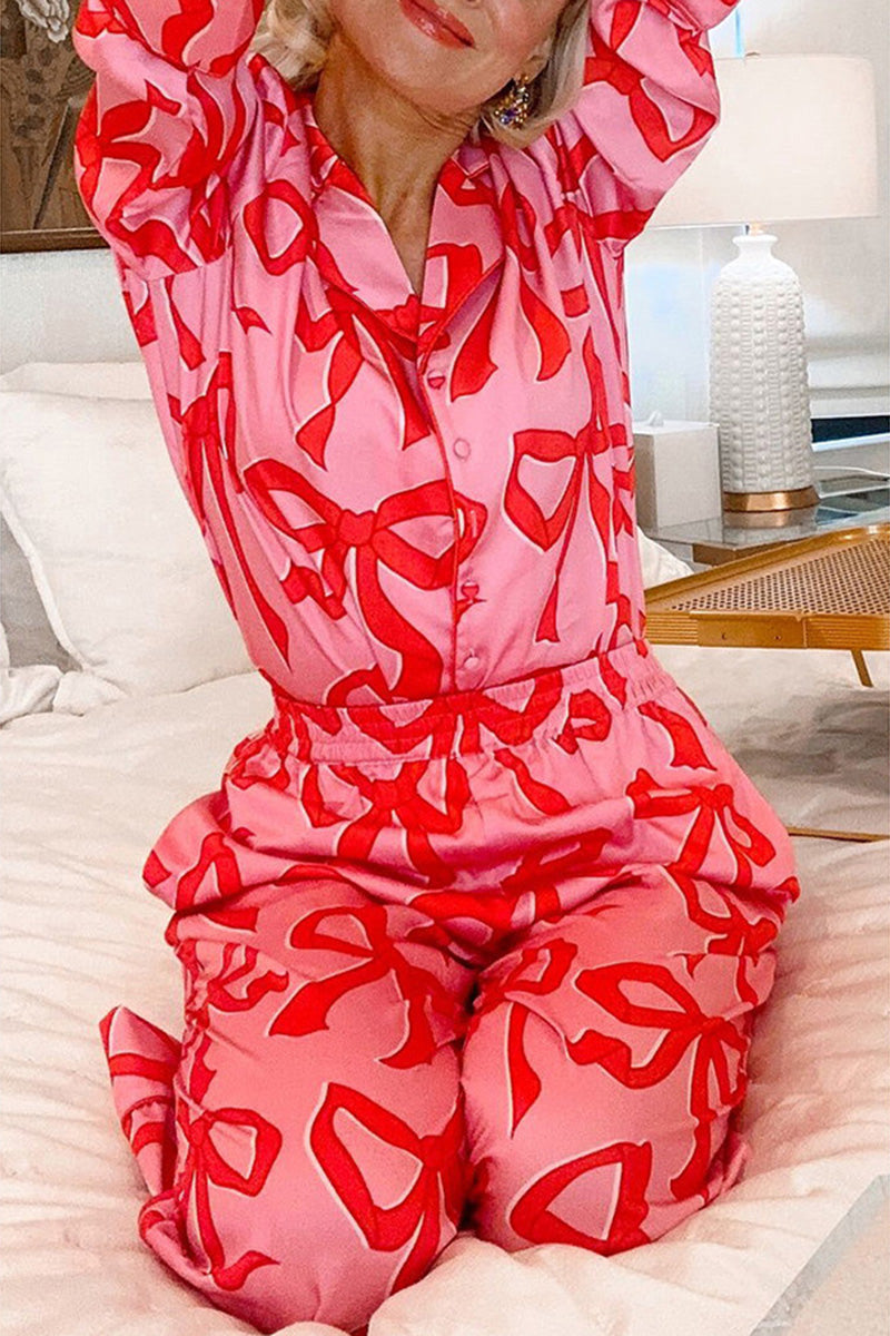 Bow Print Pajama Set