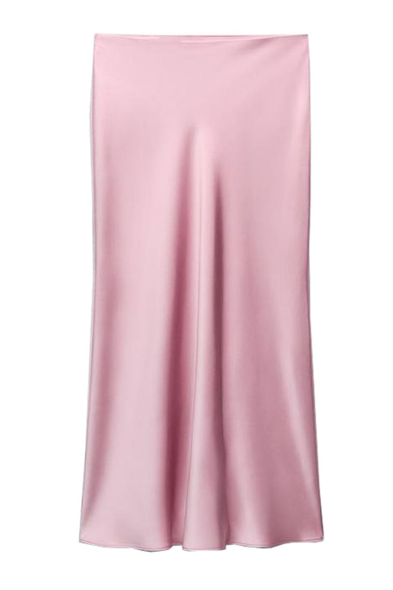 Solid Satin Maxi Skirt