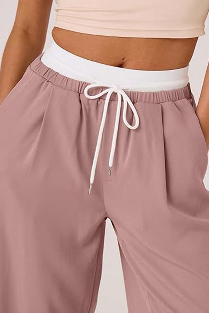 Casual Wide-Leg Drawstring Lounge Pants