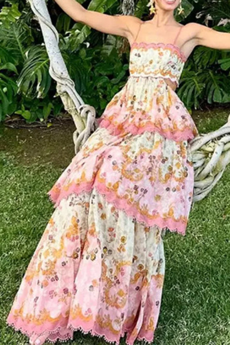 Tiered Floral Maxi Dress