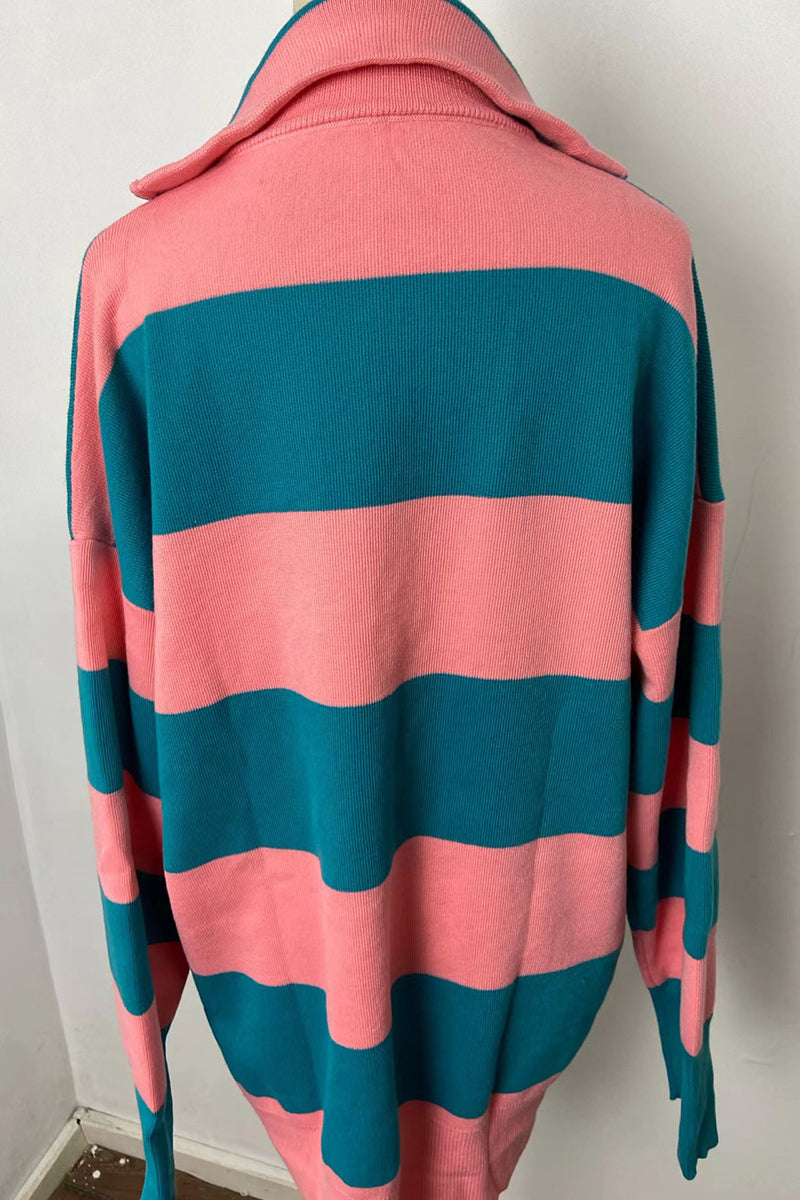 Striped Quarter-Zip Top