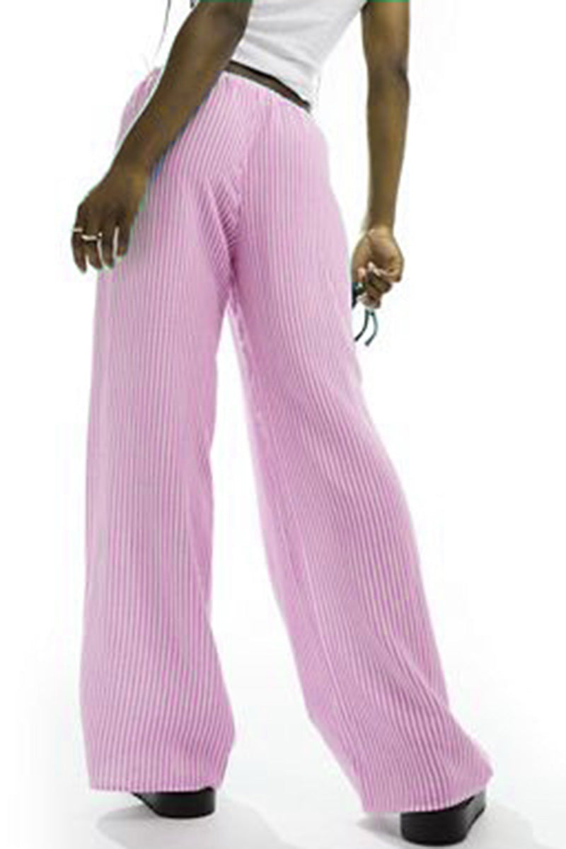 Striped Wide-Leg Lounge Pants