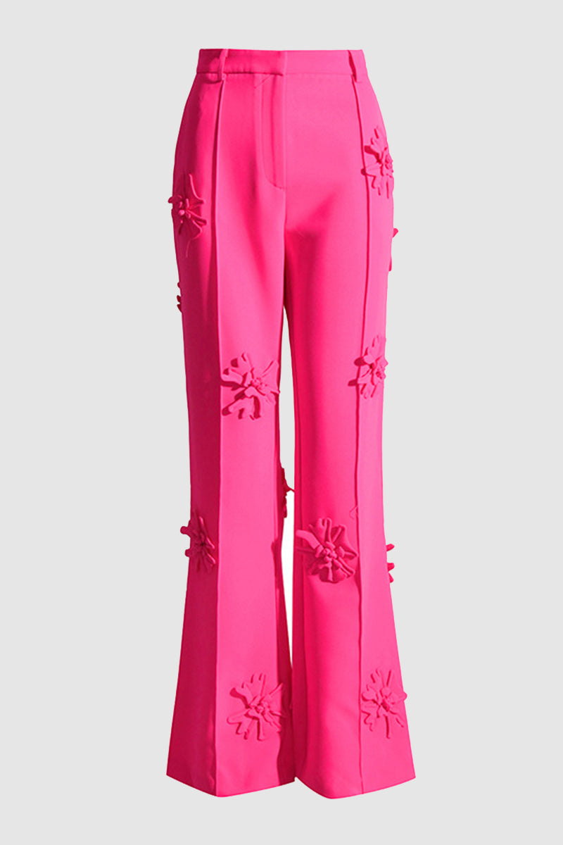 Matching 3D Floral Embellished Pants