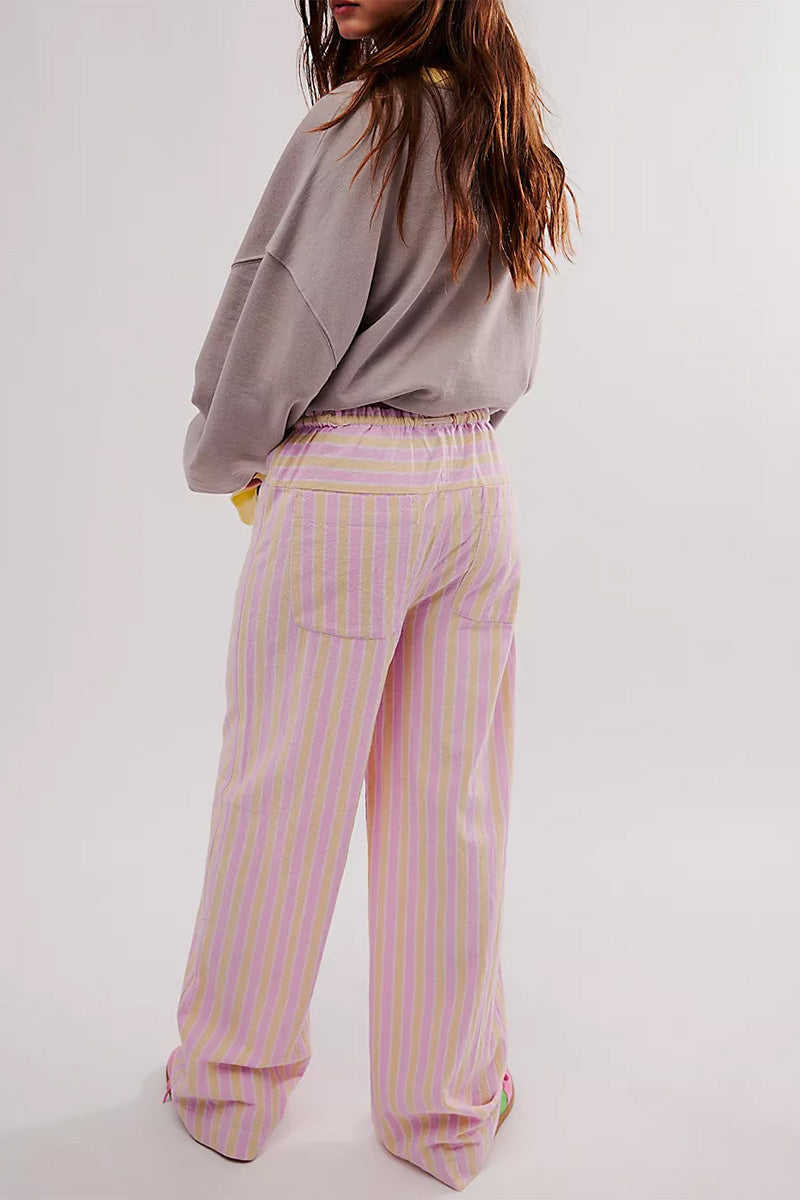 Vibrant Striped Wide-Leg Pants