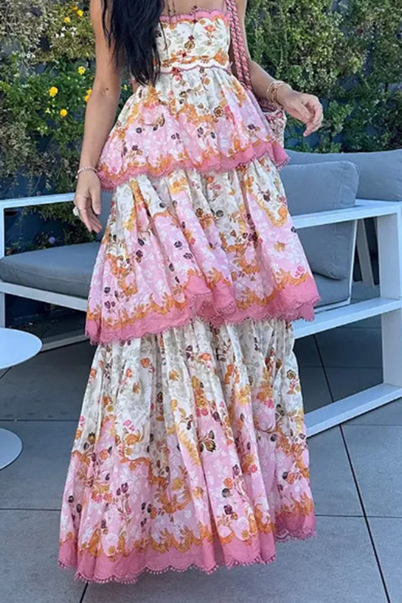 Tiered Floral Maxi Dress