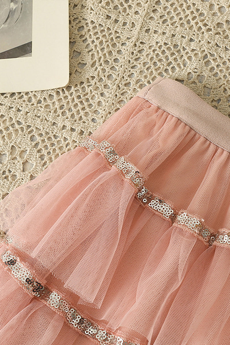 Sequin Layered Tulle Skirt