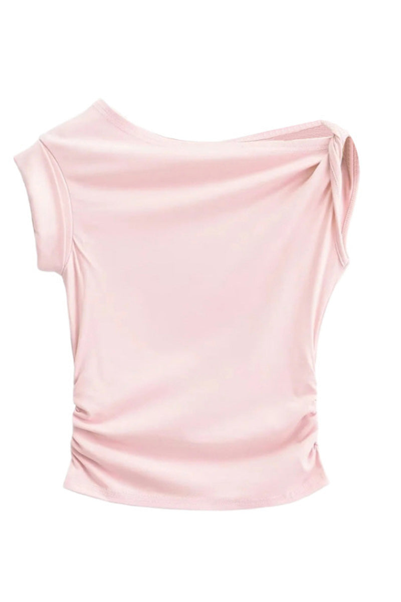 Asymmetrical Off-Shoulder Fitted Top