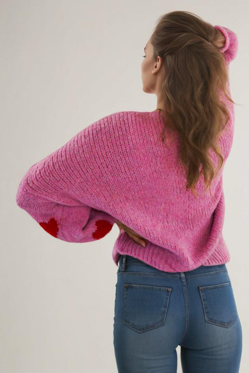 Heart Tie-Front Knit Cardigan