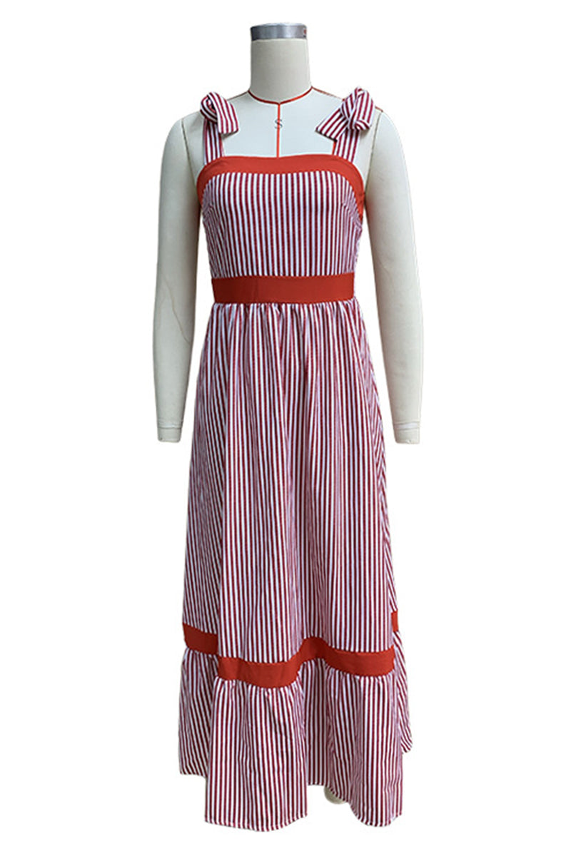 Striped Sleeveless Maxi Dress