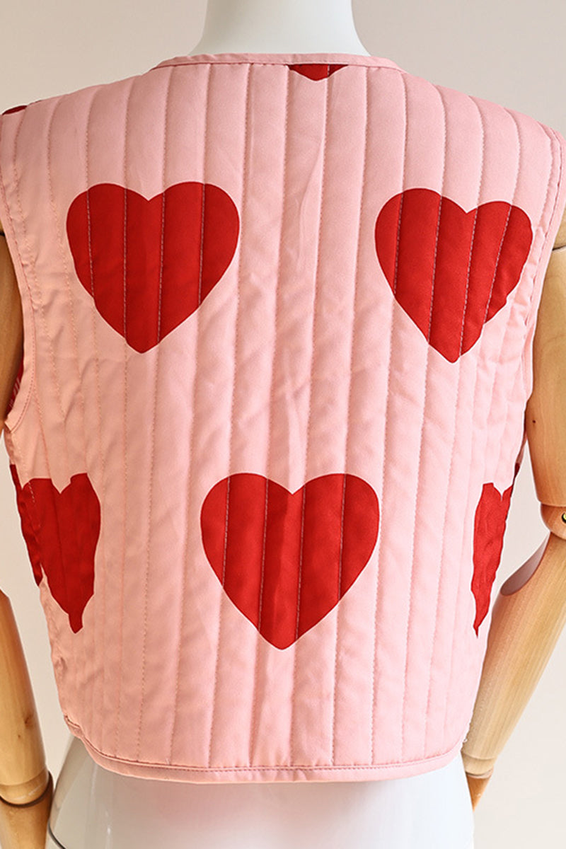 Quilted Vest with Heart Pattern