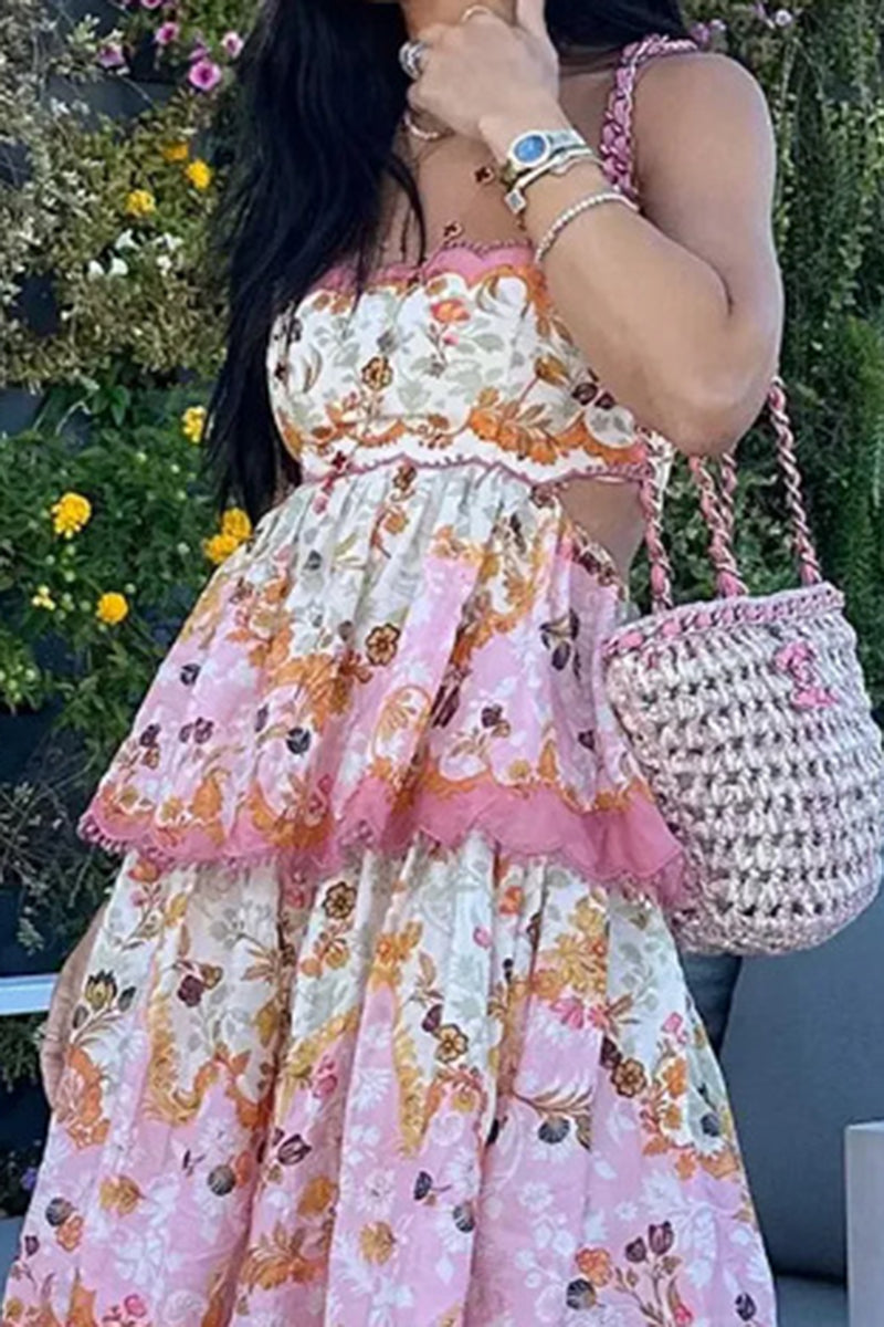 Tiered Floral Maxi Dress