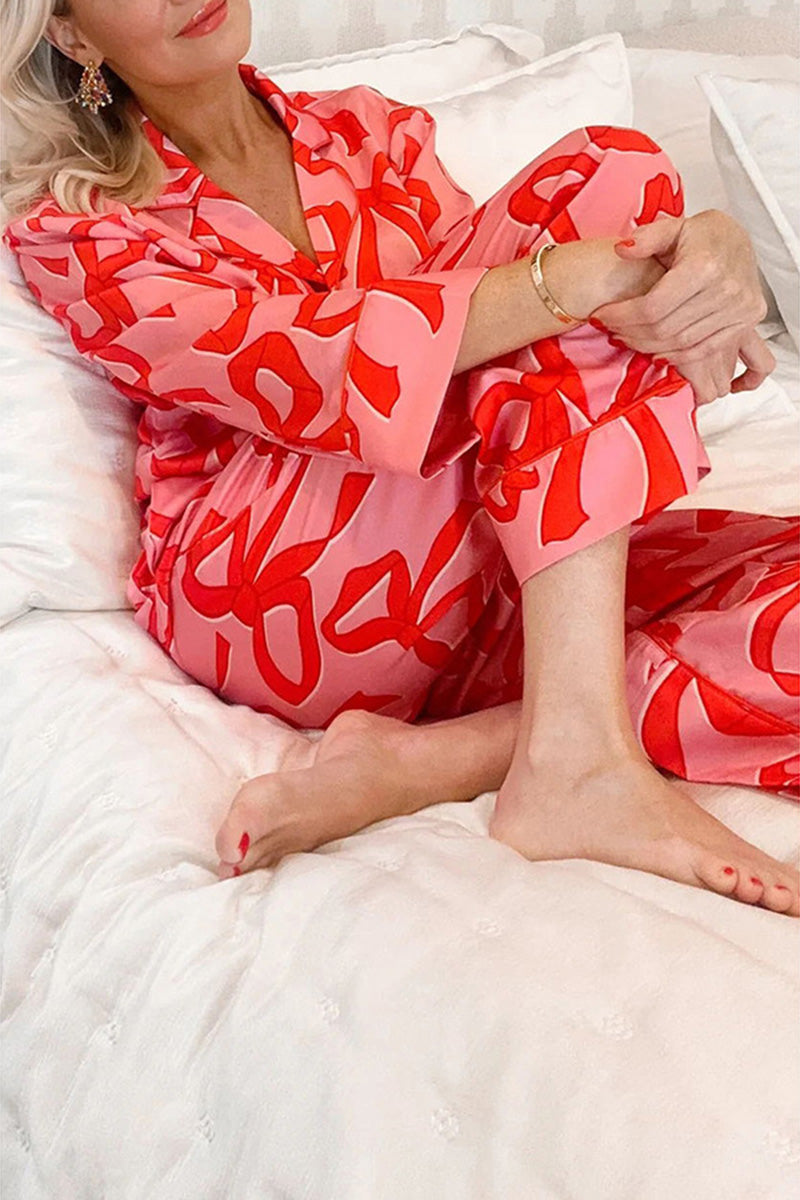 Bow Print Pajama Set