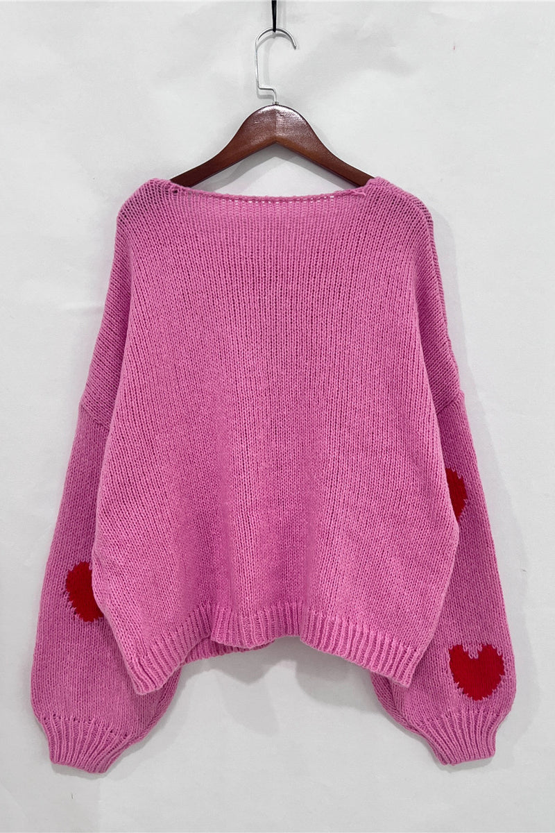 Heart Tie-Front Knit Cardigan