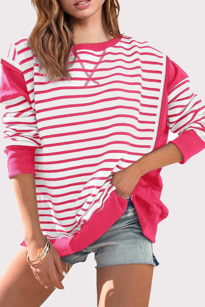 Striped Colorblock Pullover