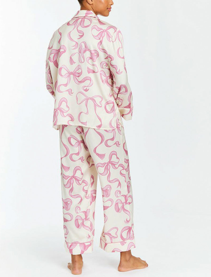 Bow Print Two-Piece Loungewear Set