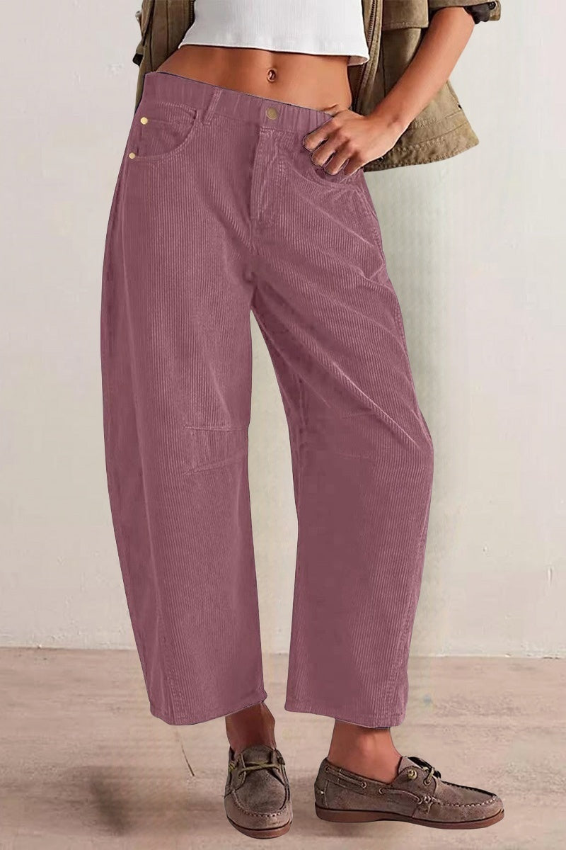 Wide-Leg Corduroy Pants