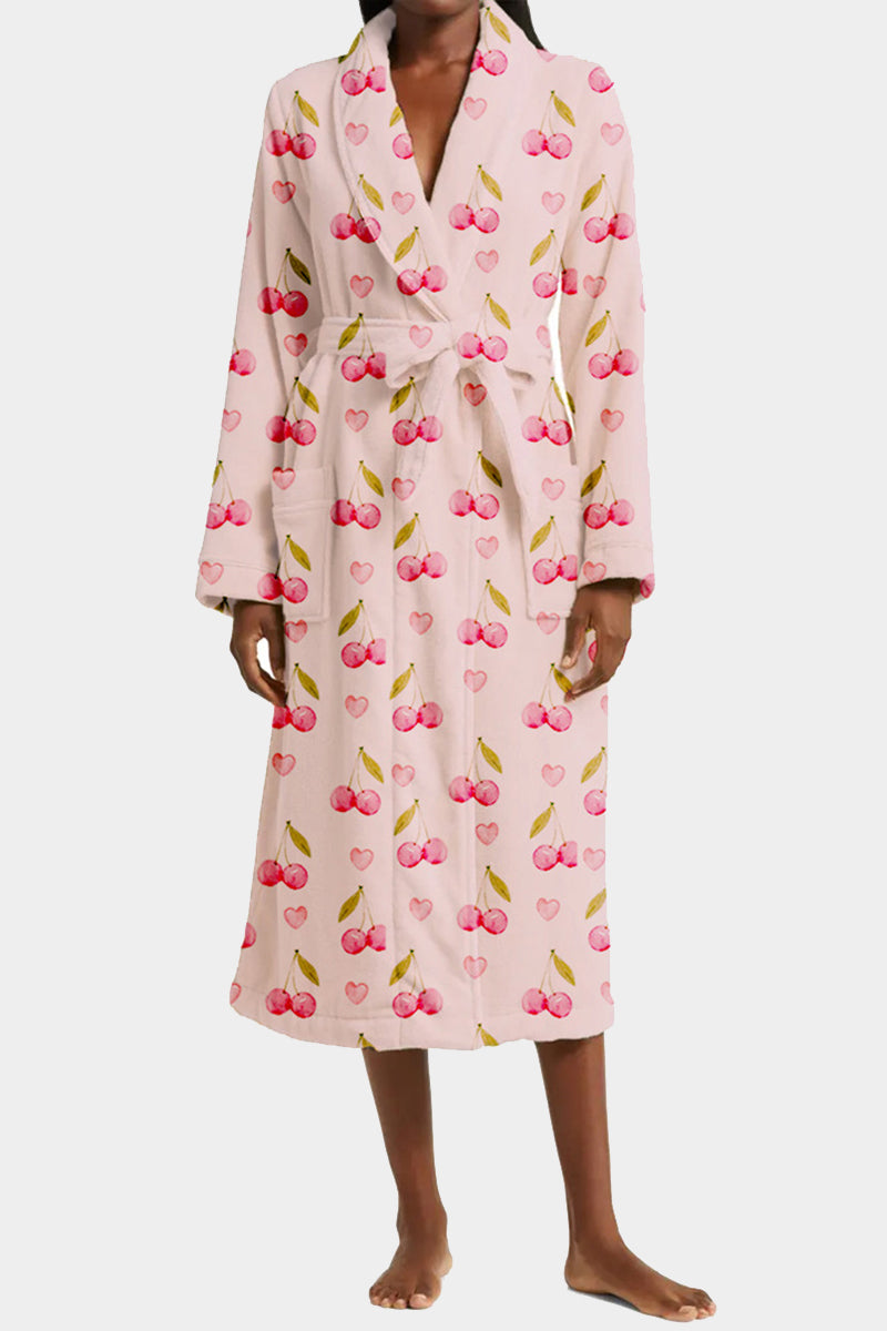 Printed Tie-Front Robe Coat