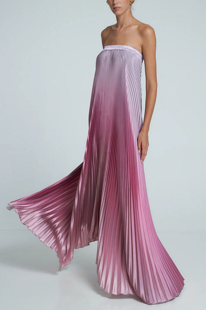 Strapless Pleated Dress