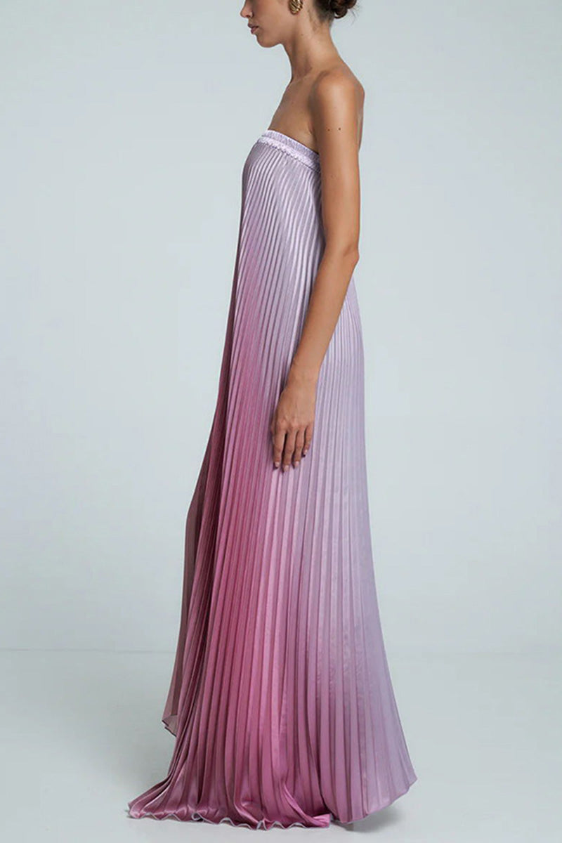 Strapless Pleated Dress