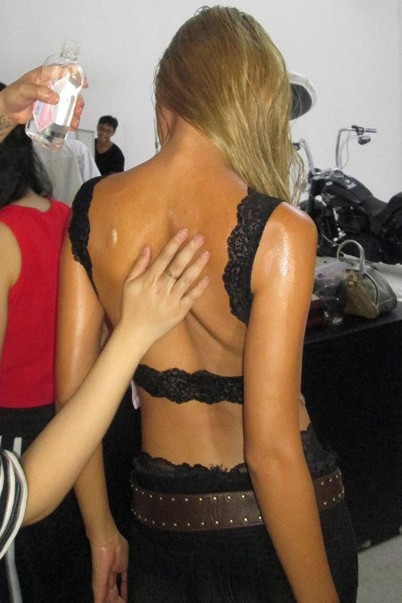 Lace Strap Open Back Top