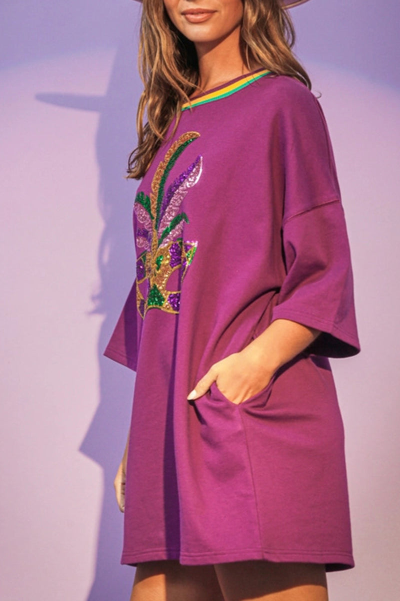 Ball Mask Sequin Pocket Tunic