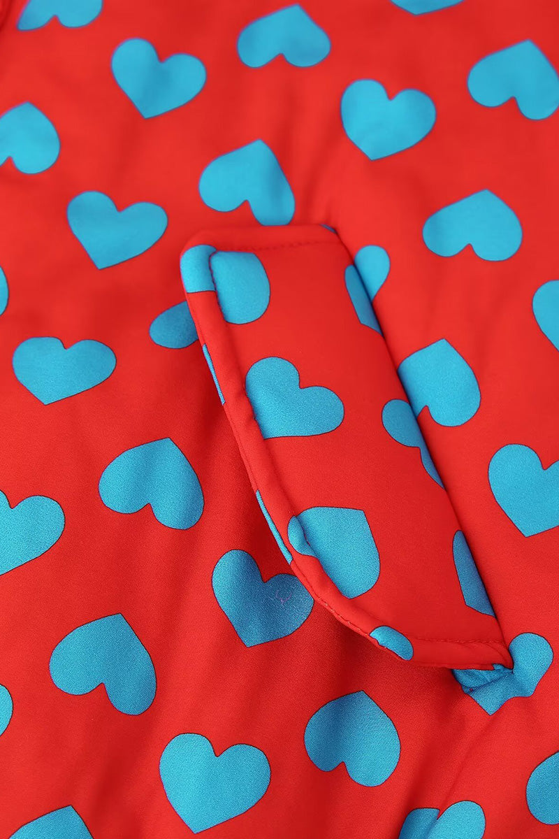 Heart Print Jacket and Skirt Set