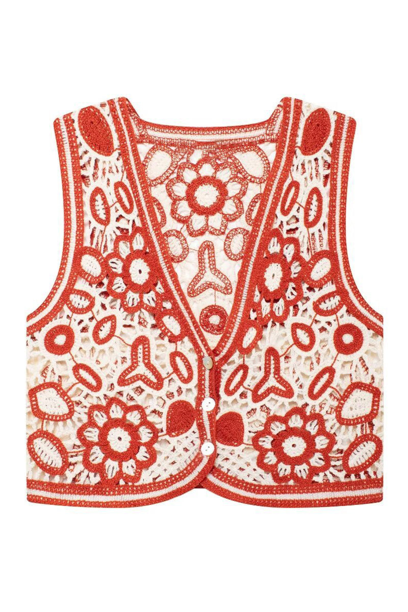 Floral Crochet Vest