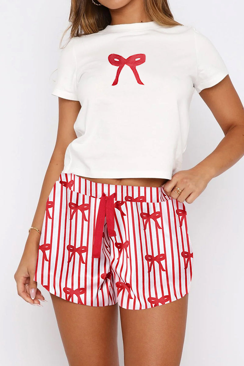 Printed T-shirt and Shorts Loungewear Set