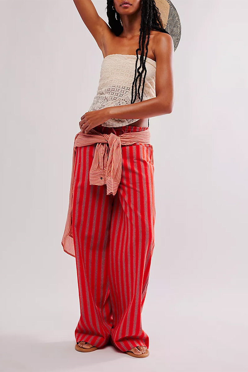 Vibrant Striped Wide-Leg Pants