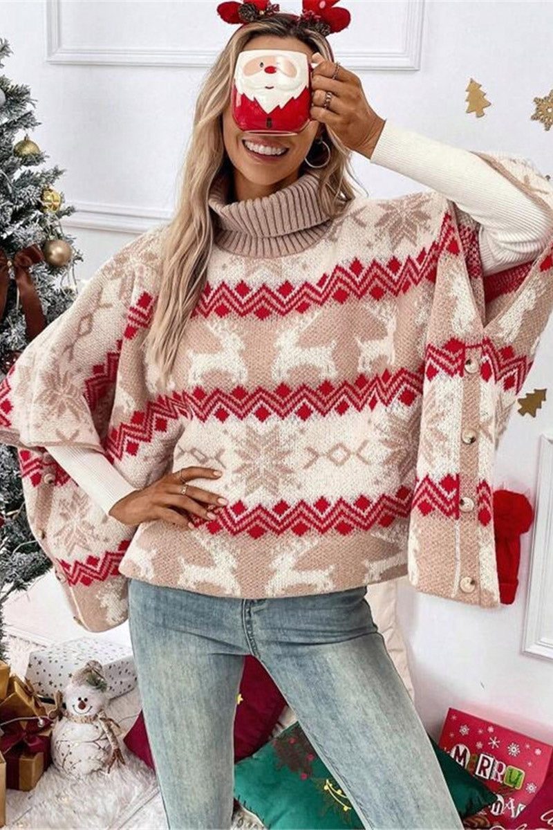 Festive Reindeer Batwing Sleeve Sweater