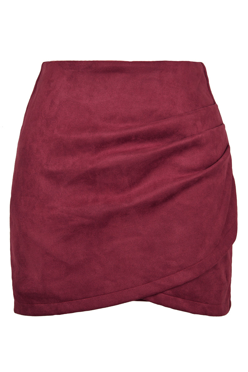 Asymmetric Wrap Mini Skirt