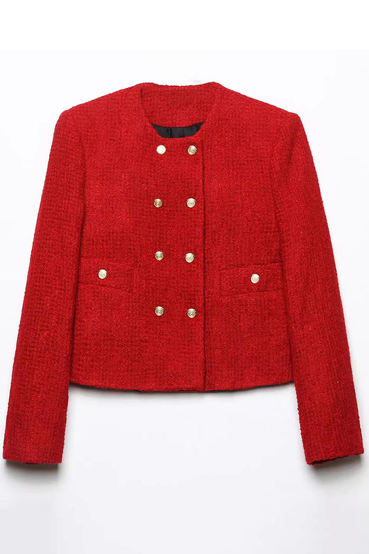 Double-Breasted Tweed Jacket